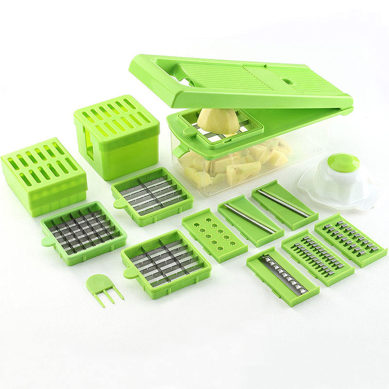 Kingwise Home Kitchen Manual Stainless Steel Blade Dishwasher Safe Fruit Veggie Shredder Multifunctional Vegetable Food Chopper