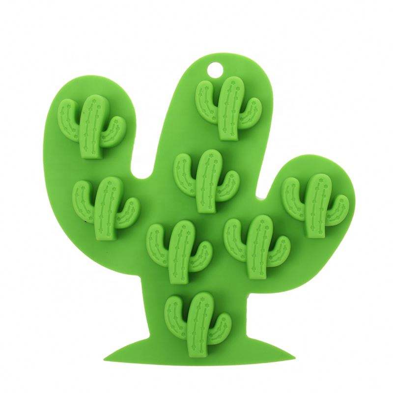 KINGWISE Creative Cute Small Cube Ice Maker Tray Home Kitchen Tools Eco-Friendly Food Grade Silicone Mold Shape Cactus Ice Cube