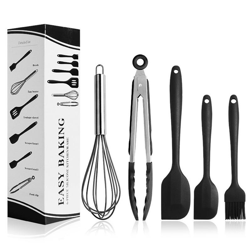 Kingwise Hot High Quality 5 Pieces Kitchen Baking Tools Set Christmas Gift Durable Silicone Utensil Spatula for Kids