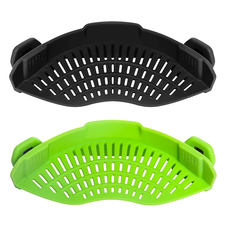 Kingwise Wholesale New Product Ideas Rice Wash Filter Strainer  Clip on Silicone Colander Fits All Pots and Bowls