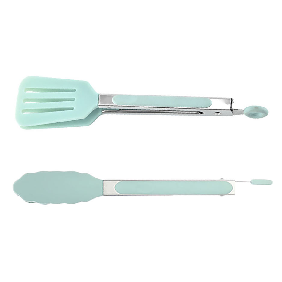 Kingwise Mint Green Kitchen Stainless Steel Silicone Food Serving Tongs Dishwasher Safe Freezer Safe Home Kitchen Cookware Box