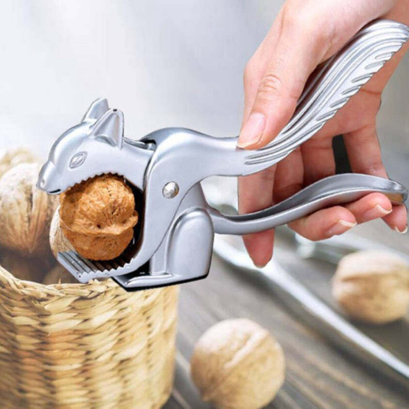 Kingwise Hot Sale Creative Kitchen Nut Tool Hand Stainless Steel Almond Walnut Nutcracker Custom Pecan Hickory Nut Cracker
