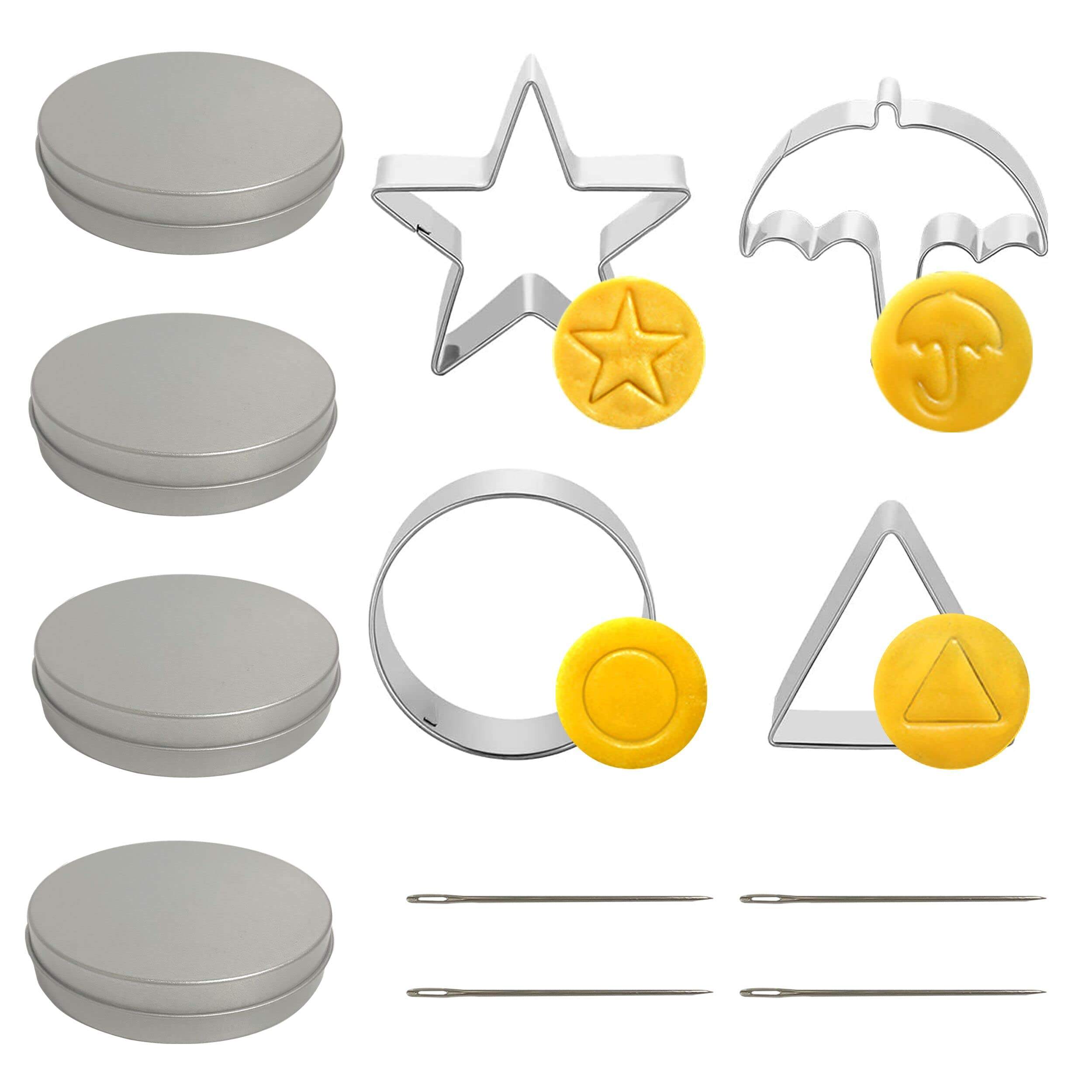 Kingwise Korean Popular Baking Tool Custom Made Funny Square & Star Cookie Cutters 12 Pieces Stainless Steel Fondant Candy Mold