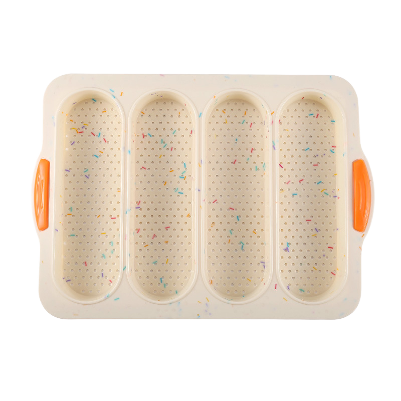 Kingwise 4-Wave Nonstick Silicone Loaf Bake Mold Food Grade Oven Toaster Pan for French Bread Baguette Soap Making