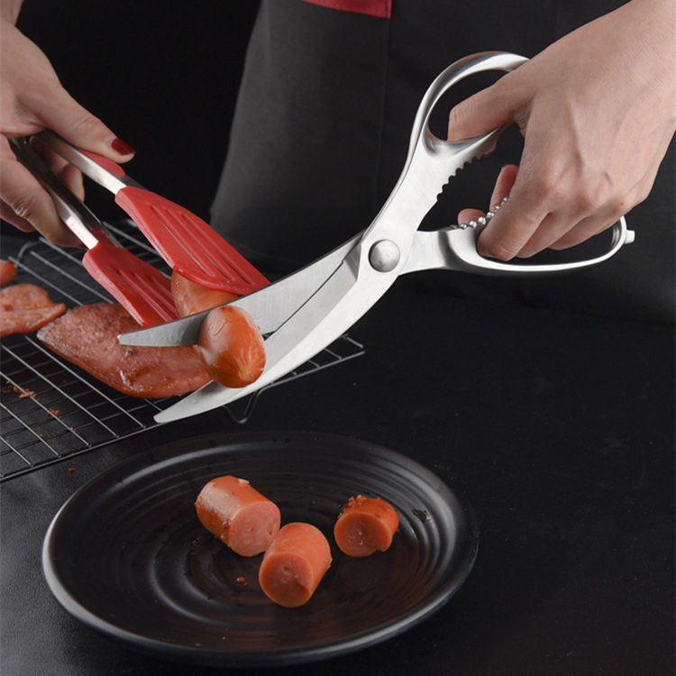 Premium Stainless Steel Kitchen Poultry Shears Non-Slip Handle Multi-Purpose Scissors for Cutting Chicken Fish Meat Made Korea