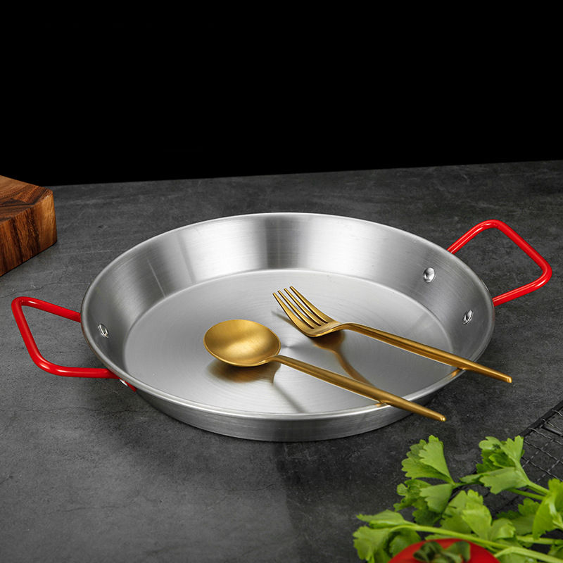 Wholesale Kingwise Professional Korean Stainless Steel 20cm Non-Stick Paella Pan Eco-Friendly Induction Cooker Dishwasher Safe