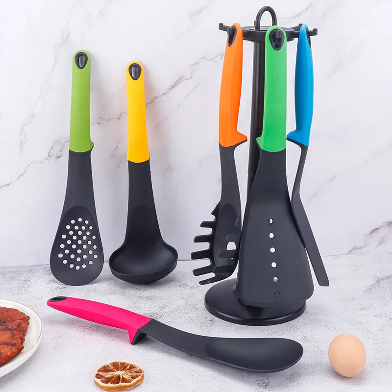 KINGWISE Silicone Kitchenware 6-Piece Kitchen Utensils Set Nonstick Cookware with Gift Box Dishwasher & Freezer Safe