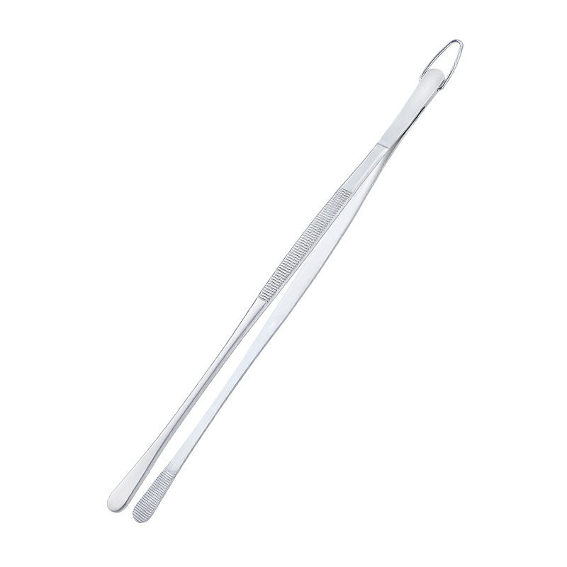 Kingwise 12 Inch Extra Long Dessert Decorating Tweezer Stainless Steel Steak Clip BBQ Chef Cooking Tweezers Tongs with Hooks