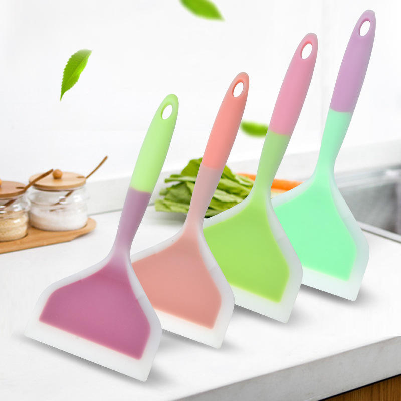 KINGWISE 10 Inch Solid Silicone Scraper Spatula Heat-Resistant Non-Stick Kitchen Utensil for Baking & Pastry Kitchenware Cooking