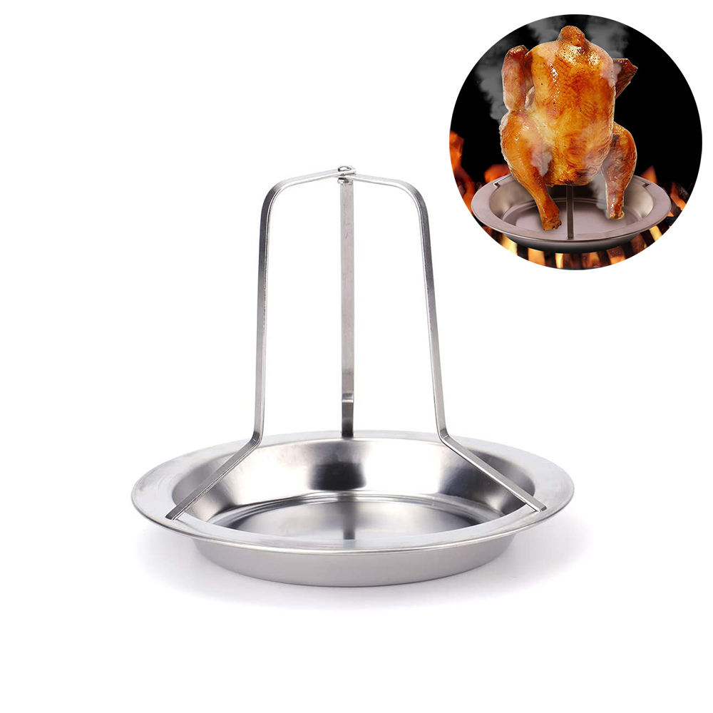 KW Stainless Steel Chicken Roast Grill Holder with Heat Resistance Easily Cleaned Waterproof & Non-Stick for Kitchen BBQ Cooking
