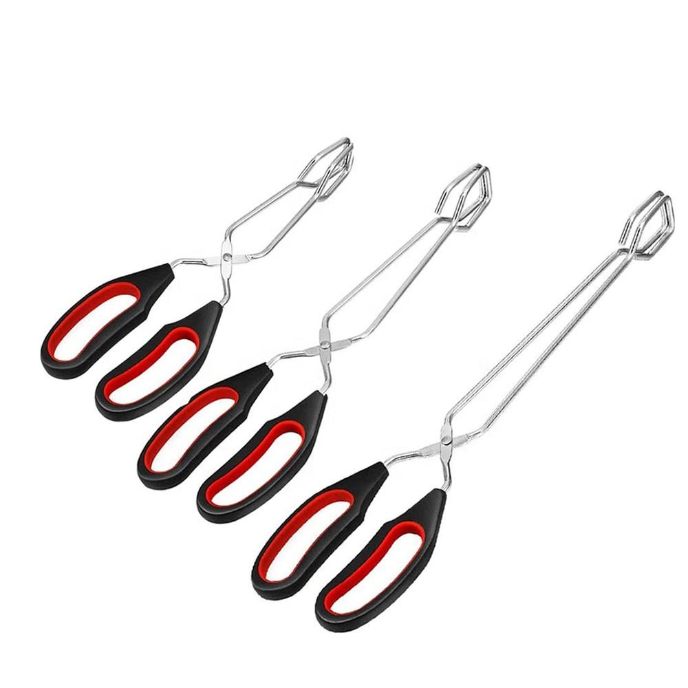 Kingwise Stainless Steel Food Tong Set Long-Handle Kitchen Gadgets and Utensils for Serving Bread