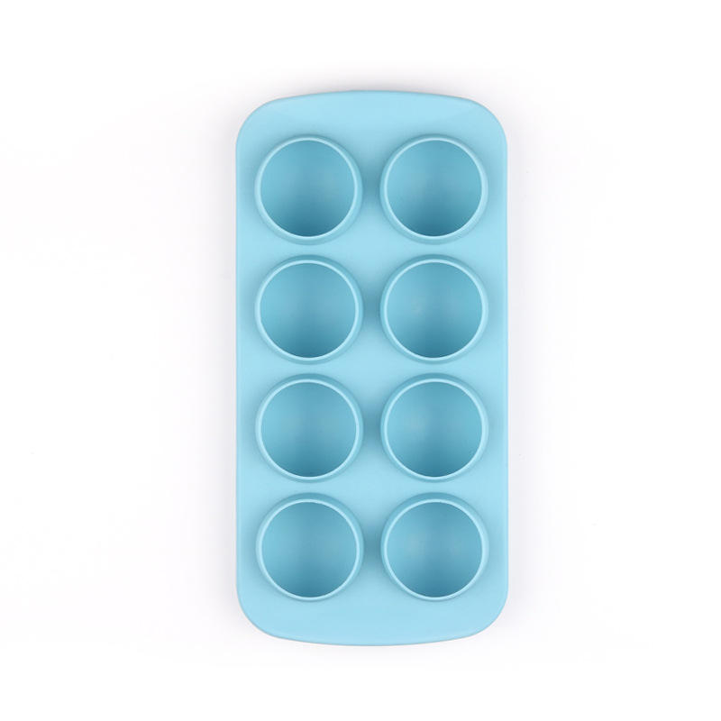 Kingwise Household Products Ideas Kitchen Tools DIY Blue Round Silicone Ice Cube Tray for Coffee Wine Eco-Friendly Freezer Safe