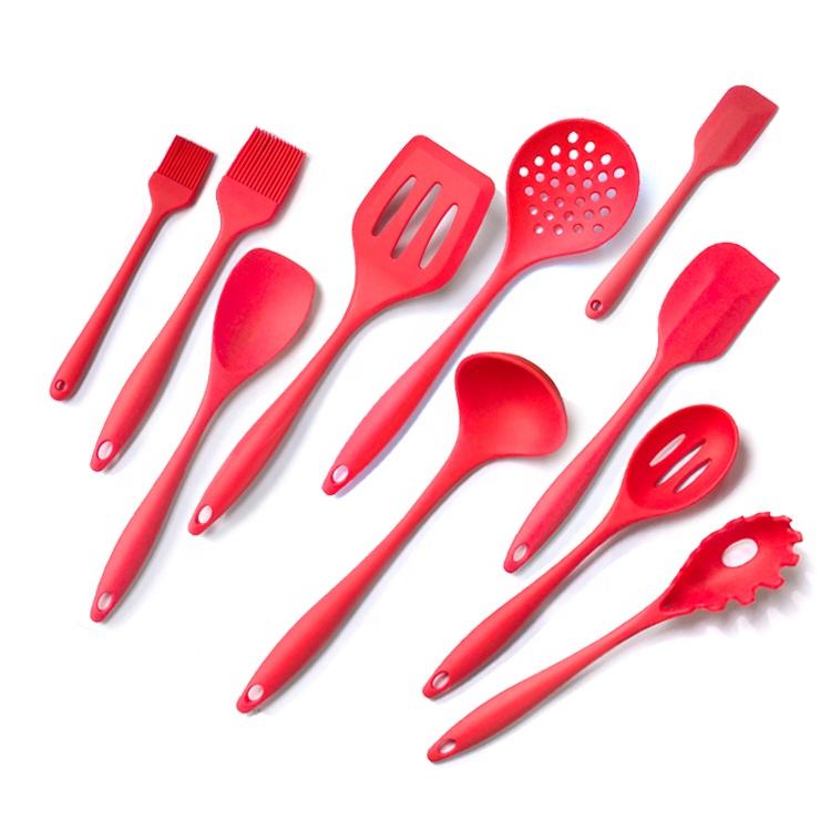 Kingwise High Quality 10-Pcs Non-Stick Silicone Dishwasher Safe Kitchen Utensils Set Promotional Cooking Tools