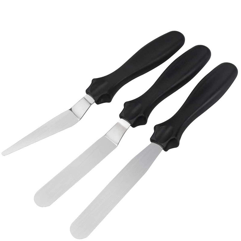 Kingwise 3-Piece Stainless Steel Cake Icing Spatula Set Top Seller Home Baking Tools-Food Shovel Butter Cream Knife Metal PC