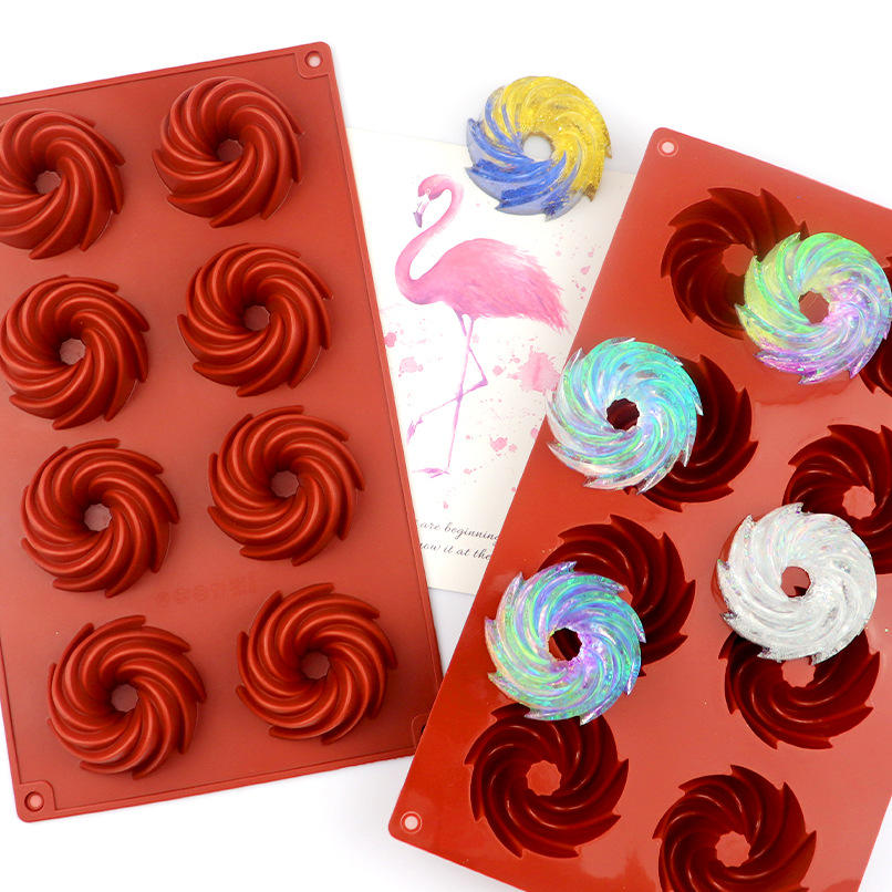 KINGWISE Food Grade Flower Silicone Spiral Molds Eco-Friendly Hot Sale for Home Kitchen Fancy Cake & Jelly Baking