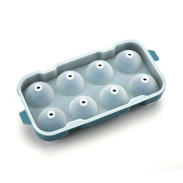 Kingwise Eco-Friendly Custom Clear Silicone Diamond Ice Cube Tray Lid Bin Non-Stick Easy Demould Ball Maker Food Grade Safe