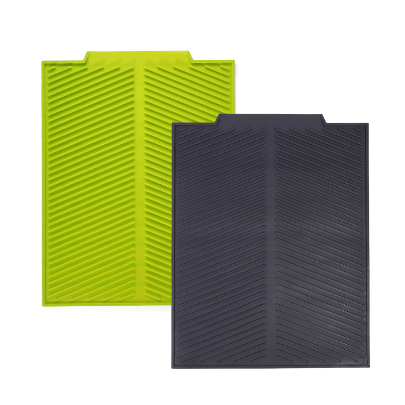 Kingwise Eco-Friendly Silicone Square Drain Pad Drying Mat Quick Dry Non-Slip Anti-Scald Coaster for Pots Pans 400mm Diameter