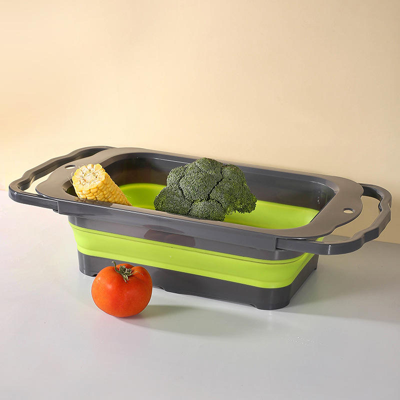 Kingwise Silicone Collapsible Retractable Colander Colador De Silicona Collapsible Sink Colanders and Strainers Basket