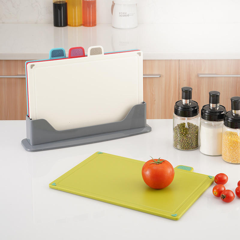 Best Dropshipping Eco-Friendly Thick Plastic Cutting Board Set Non-Slip Color Coded Dishwasher Safe for Vegetable Kitchenware