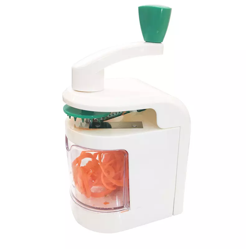 High Quality Eco-Friendly Home Kitchen Vegetable Cutter Stainless Steel Rotary Switch Blade Hand-Operated Spiral Grater Salad