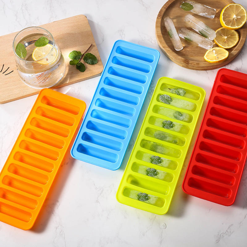 Kingwise DIY BPA Free Food Grade Green Cake Cookie Baking Mold 10 Cavity Cylindrical Silicone Ice Cube Tray