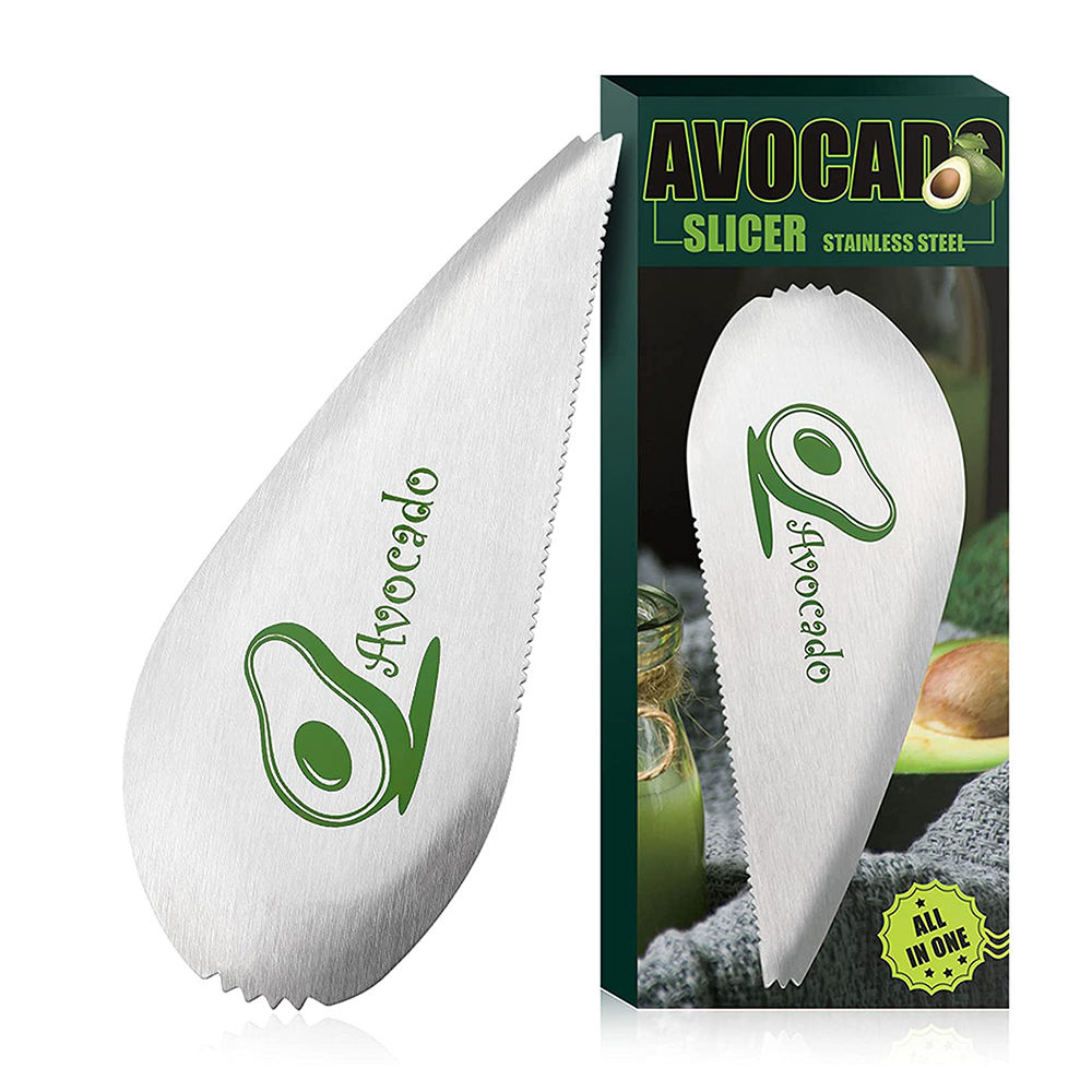 Kingwise Hot Sale Kitchen Gadgets Stainless Steel Avocado Tool l Fruit Vegetable Peeler 3 in 1 Avocado Slicer Cutter