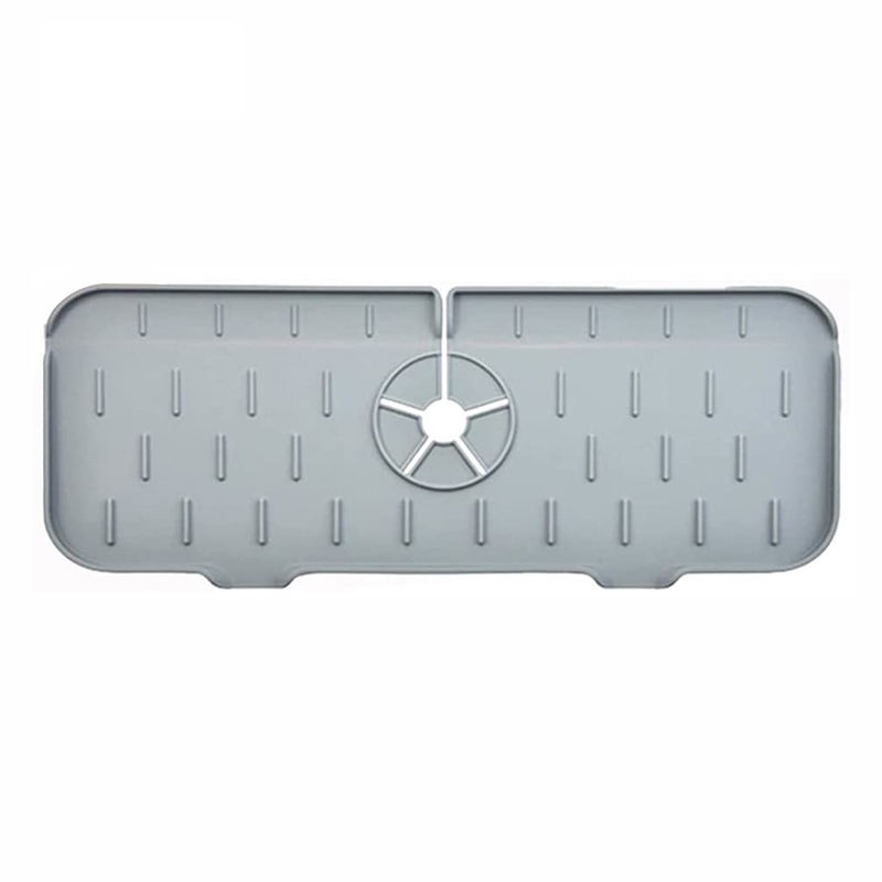 KINGWISE Customizable Kitchen Island Sink Splash Guard Suction Silicone Faucet Mat Pad for Kitchen Table