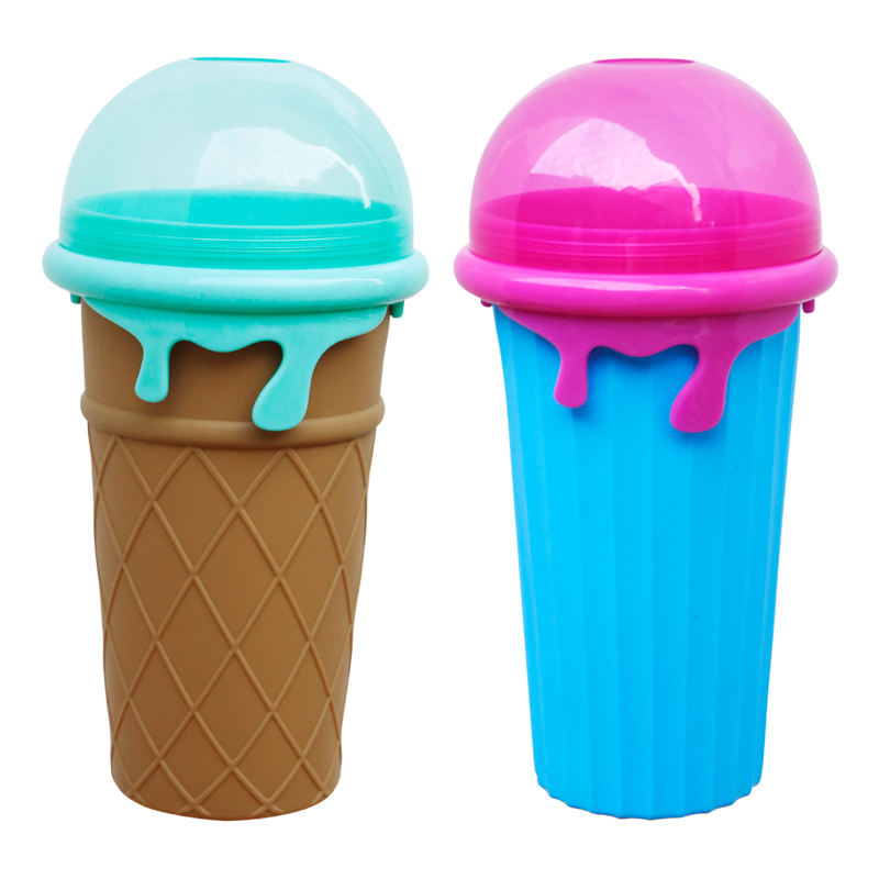 Kingwise New Product Premium Slushy Maker Magic Frozen Squeeze Ice Cooling Cup Novelty Slushy Cup Squeeze Ice Cream Cups