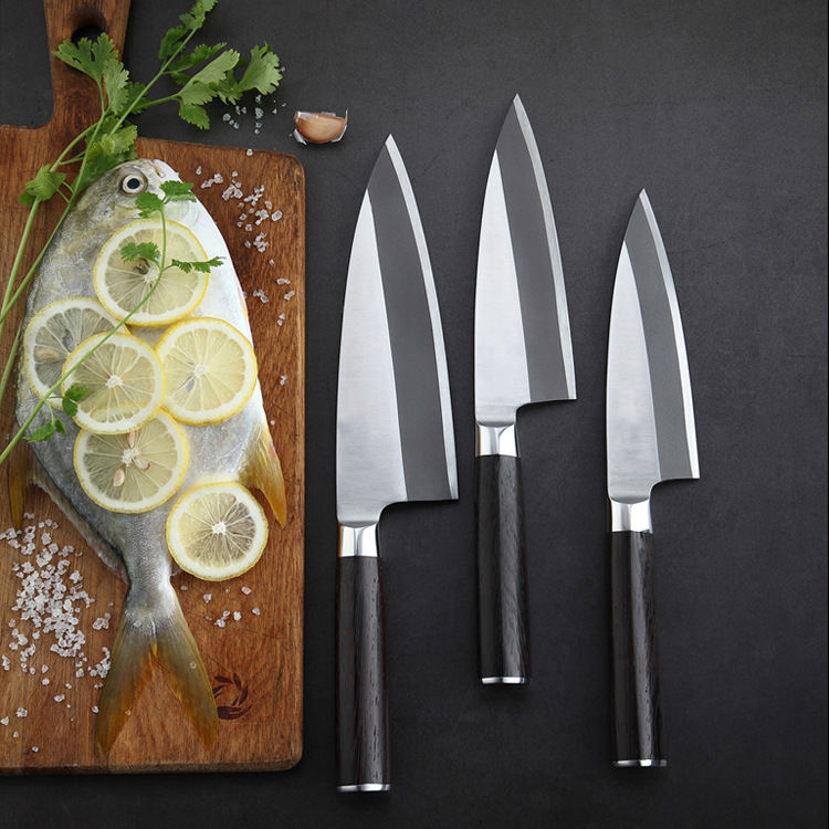 Professional Japanese Stainless Steel Sliced Knife for Salmon Fish Sushi Sashimi Chef Knife Wood Handle Hot Sale for Kitchen Use