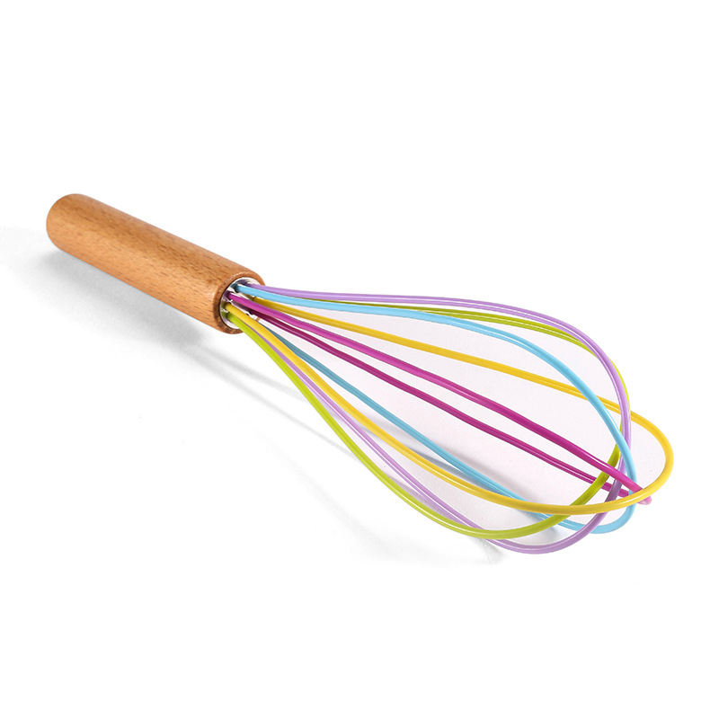 Kingwise Eco-Friendly Kitchen Silicone Wire Whisk Set for Blending Whisking Beating Stirring Cooking Baking Egg Beater Included