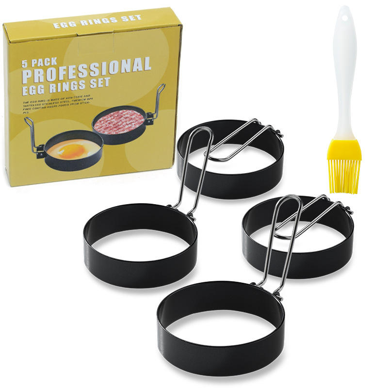 Kingwise Creative Eco-Friendly Stainless Steel Egg Patty Mold Thickened Non-Stick Coating Dishwasher Safe Oven Safe Egg