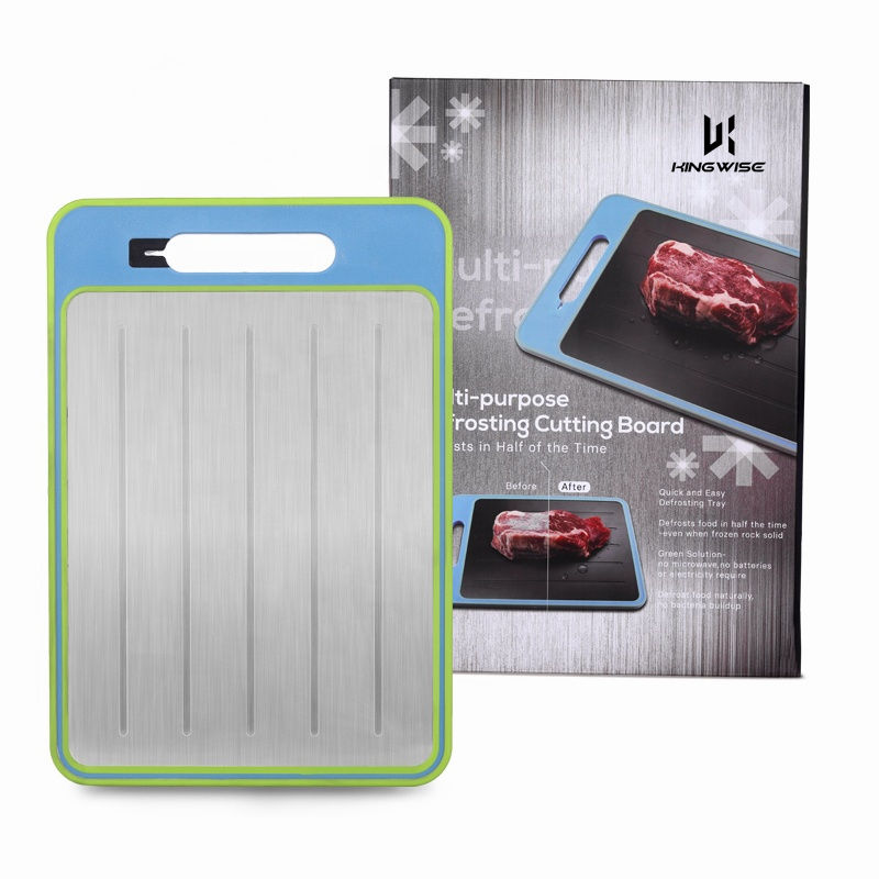 Kingwise Custom Logo PP Material Dishwasher Safe 1cm Thick Frozen Foods Meat Rapid Thawing Plate Multipurpose Kitchen Cutting