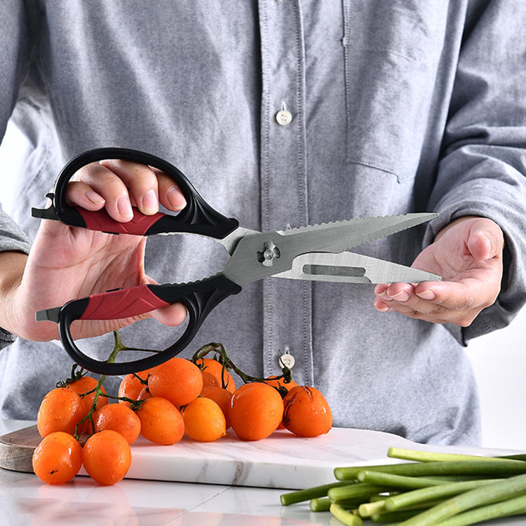 KINGWISE Custom Black Kitchen Shears Premium Ultra Sharp Stainless Steel 3Cr13 Eco-Friendly Dishwasher Safe Smart Cutting