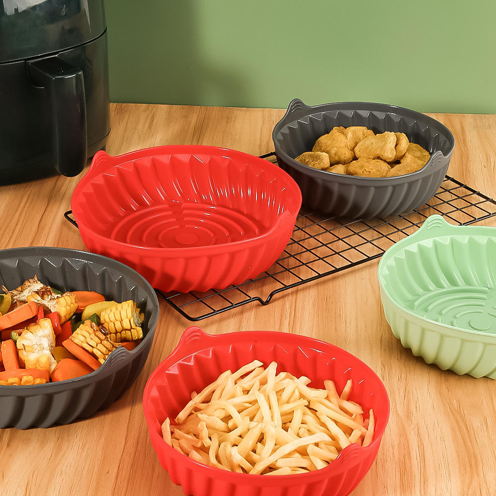 Kingwise Food Grade Silicone Pot Oven Baking Tray BPA-Free Reusable Dishwasher Safe Eco-Friendly Air Fryer Baking Pastry Tools