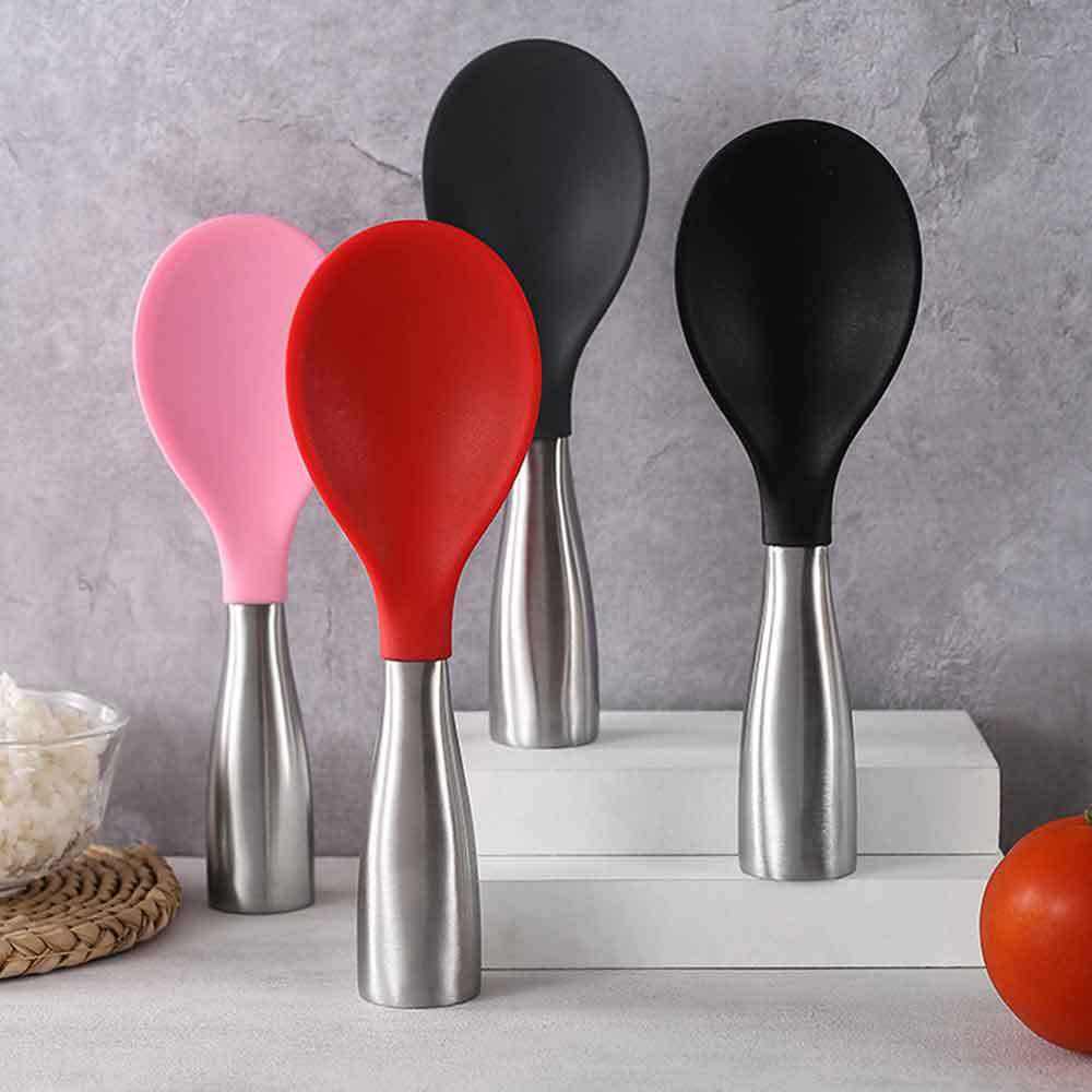 Kingwise Home Kitchen Premium Modern Design Stainless Steel Handle Dishwasher Safe Guangdong Origin Large Rice Spoon