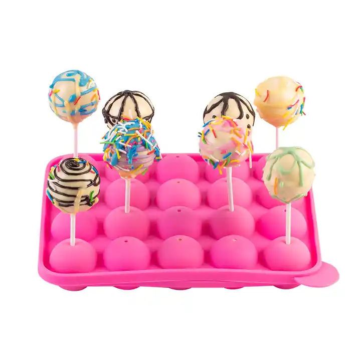 Kingwise Baking Tools Cake Display Stand Decoration Ball Candy Chocolate Cake Pop Mould Silicone Lollipop Mold Eco-Friendly
