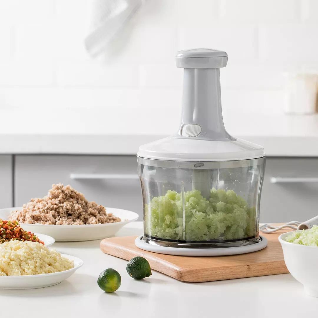 Kingwise Hot Sale Stainless Steel Hand Held Salad Fruit Processor Multifunctional Manual Vegetable Chopper for Kitchen