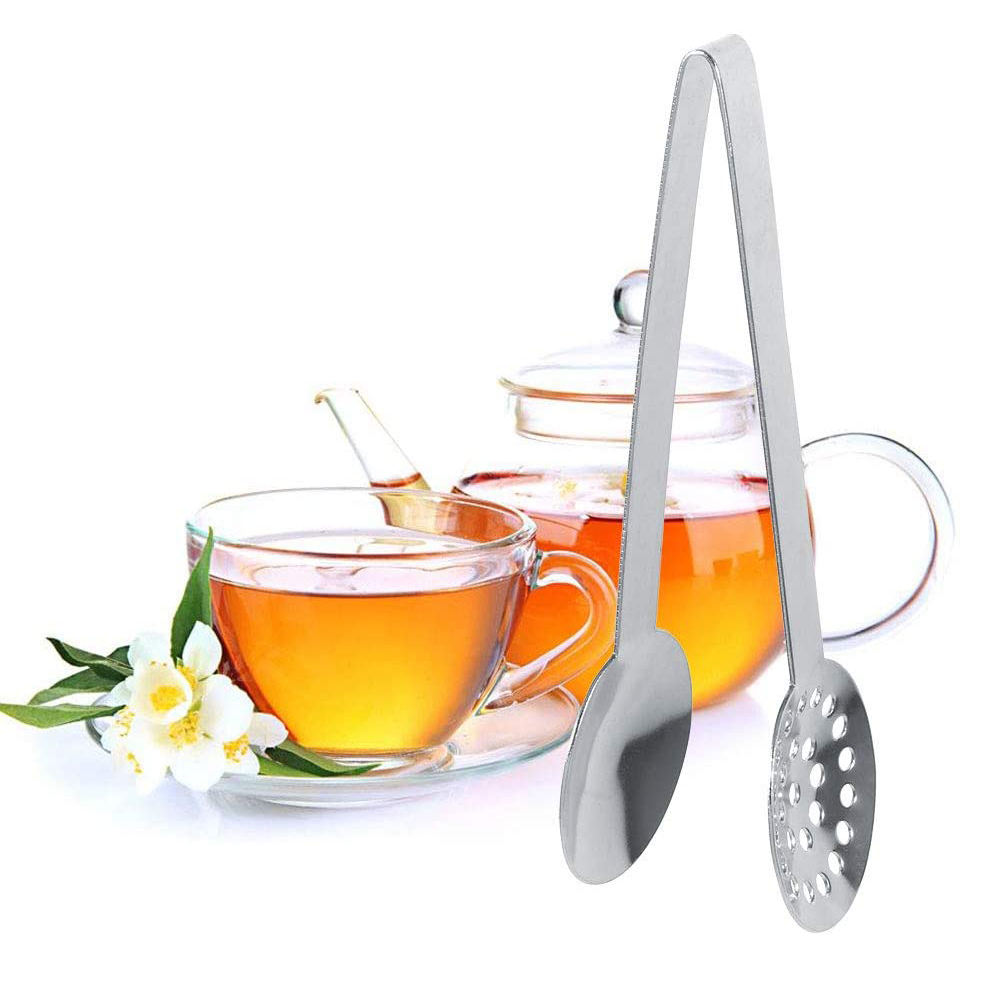 Kingwise Wholesale Kitchen Gadgets Multifunction Stainless Steel Sugar Cube Clip and Tea Bag Squeezer Tongs for Tea Infuser