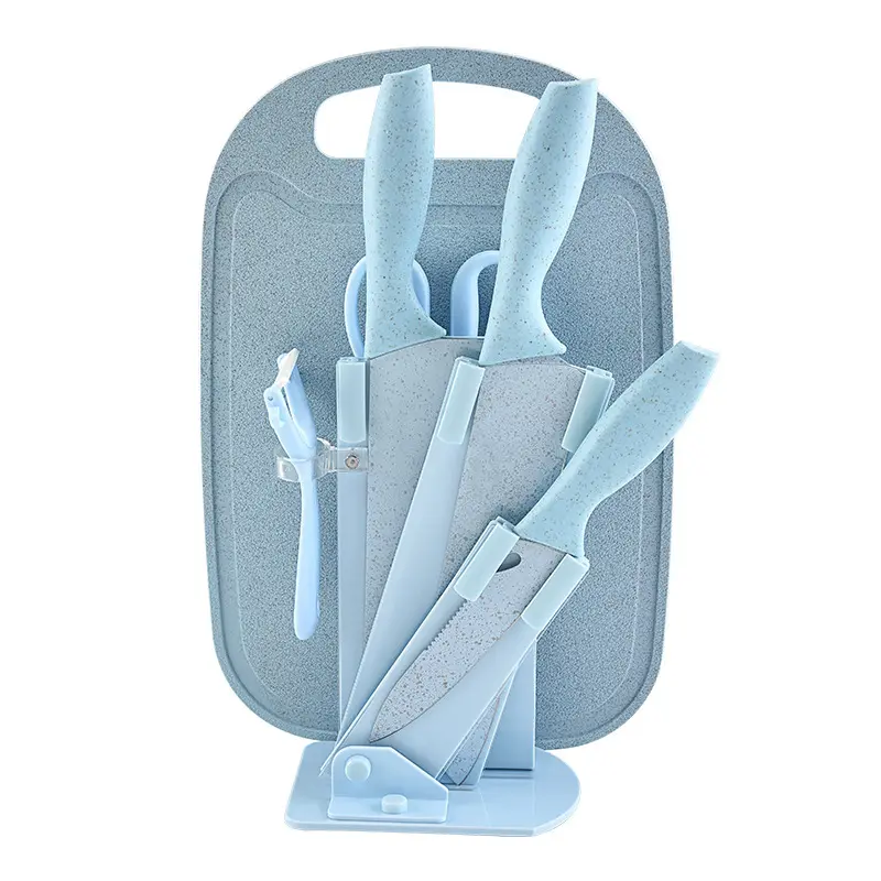 KINGWISE High Quality 7pcs Stainless Steel Cooking Knives Non-Stick Chef Knife Set with Block New Design Kitchen Tool