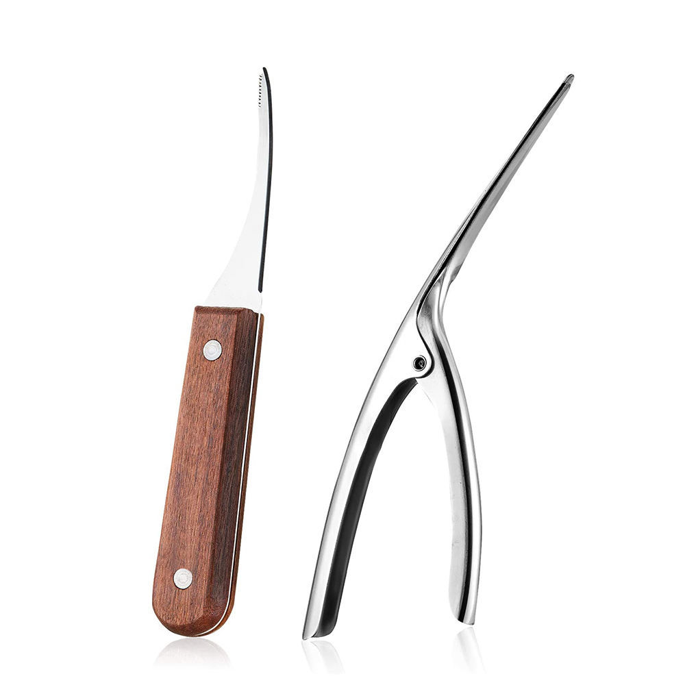 KINGWISE Wholesale Seafood Tools Portable Stainless Steel Shrimp Peeler Cleaner Knife Shrimp Prawn Shell Peeler Deveiner Set