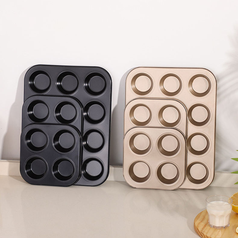 Kingwise Custom Golden Carbon Steel High-quality Cake Mold Non-stick Bakeware Baking Tools Muffin Cake Cupcake Cake Mold