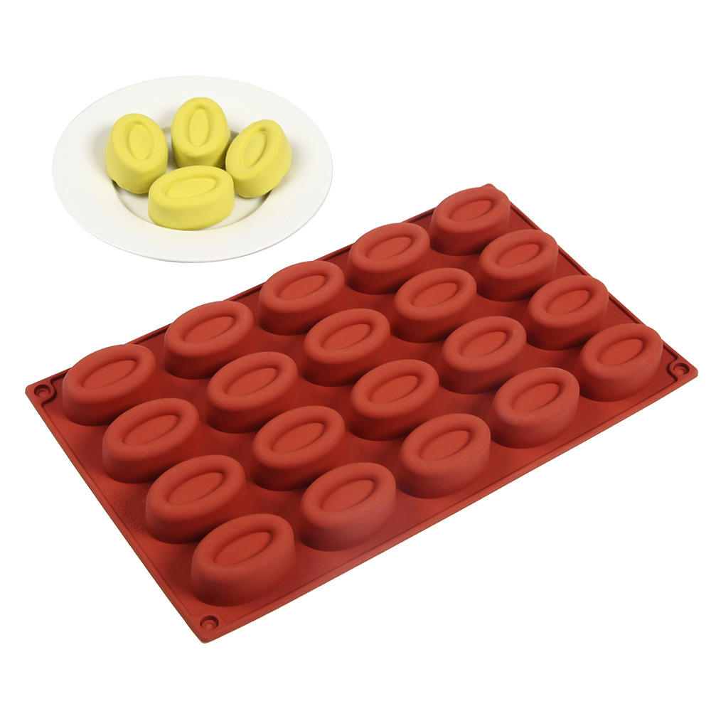 Kingwise 12/20 Holes Non-Stick Silicone Cake Molds Baking Trays Reusable Cupcake Muffin Fluted Oval Donut Cake Pans