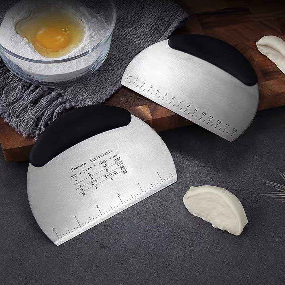 Kingwise Mini Kitchen DIY Pastry Baking Tools Stainless Steel Bread Dough Cutter Scraper Plastic Handle Dishwasher Safe