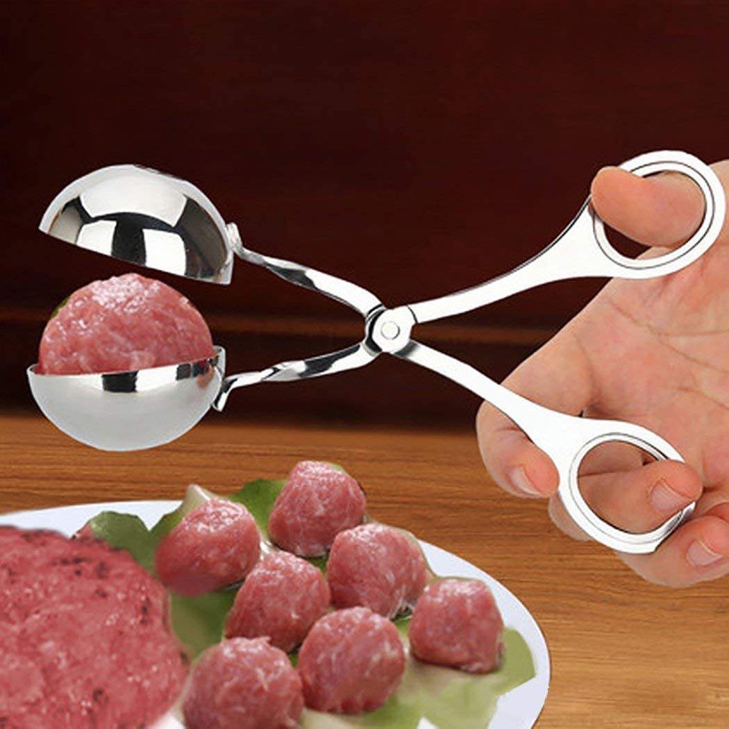 Kingwise Kitchen Gadget 304 Stainless Steel Meatball Spoon DIY Meatball Clip Scoop Cup Tongs Fish Balls Meatball Maker