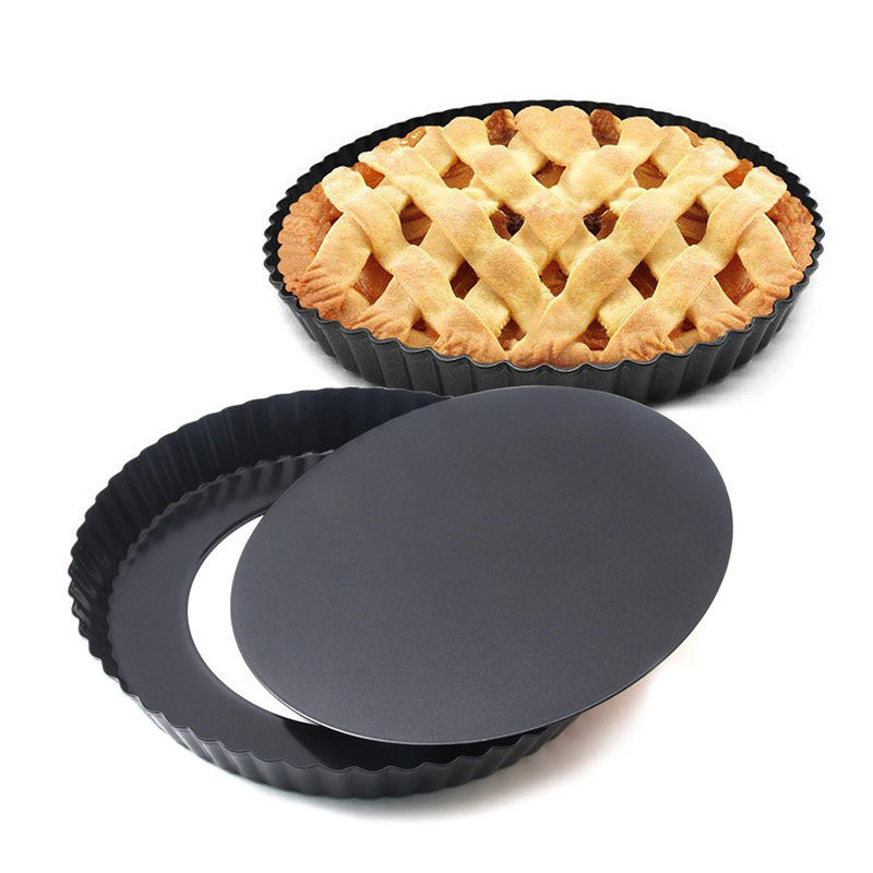 Kingwise Hot Sale Removable Pizza Pan Loose Bottom Pizza Tart Quiche Pan 9 Inch  Non Stick Carbon Steel Baking Pie Pans