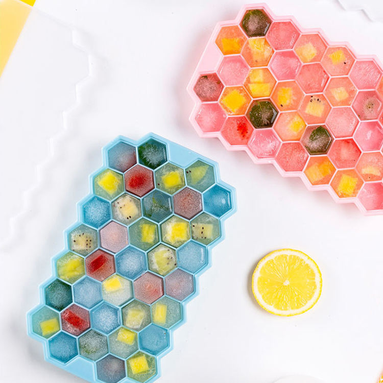 Kingwise Eco-Friendly Silicone Ice Cream Makers 3 Pack Honeycomb Design Easy Clean Dishwasher Safe Home Restaurant