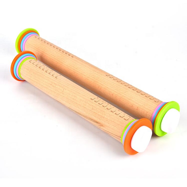 Hot Sale Adjustable Wooden Christmas Rolling Pin Baking Tools Dishwasher Safe Pastry Board Kitchen Accessories