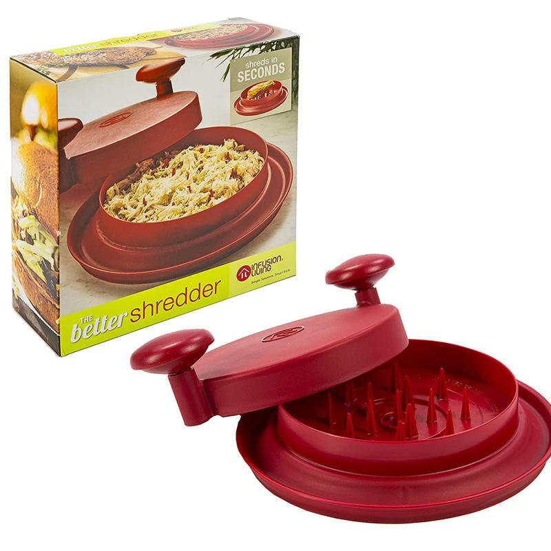 Kingwise New Red Color Meat Shredding Plate Kitchen Tool Plastic Round Shape Chicken Shredder Machine Dishwasher Safe