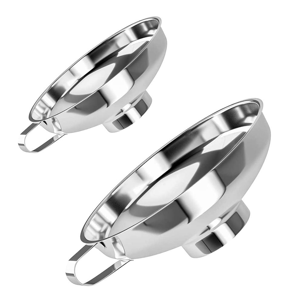 Kingwise Wholesale Kitchen Tool Food Grade Juice Filling OIL FUNNEL Kitchen Stainless Steel Liquid Flat FUNNEL