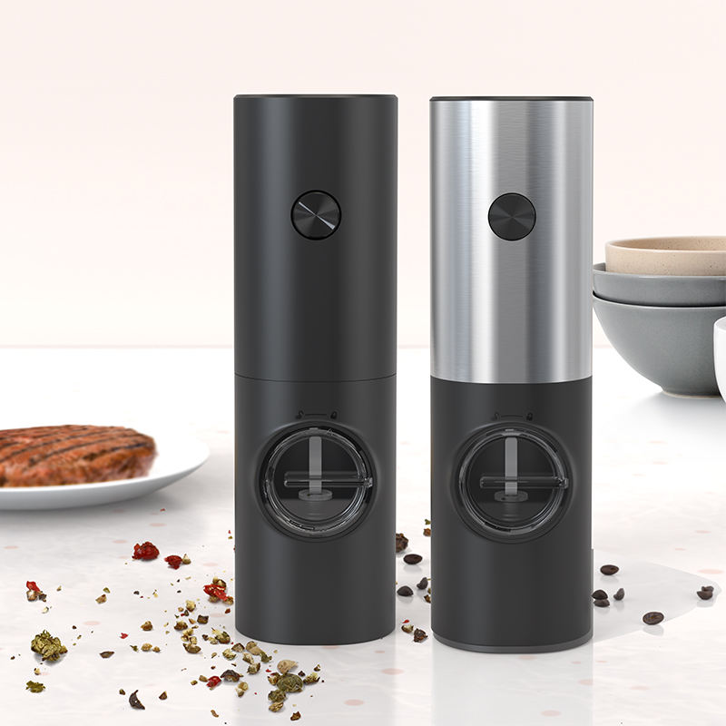 Kingwise Electric Black Pepper Grinder Machine Adjustable Salt Pepper Mill with Custom Grinder Bottle Hot Selling Cooking Tool